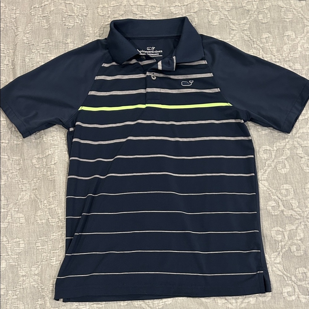 Vineyard Vines Boys Performance Polo with Whale Logo